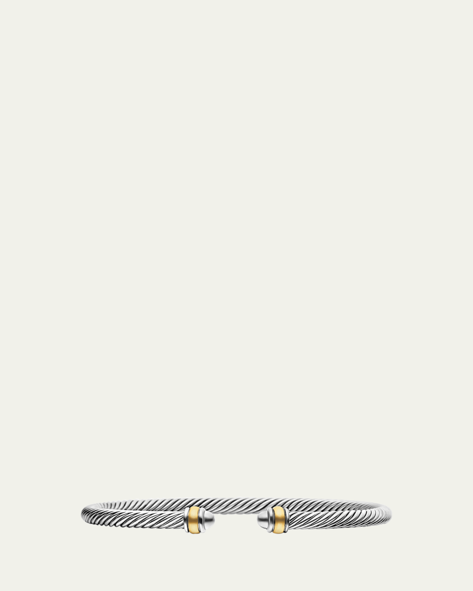 Cable Bracelet in Silver with 18K Gold, 4